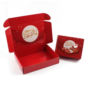 حار بيع مزدوجة الجانب الطباعة المموج الحلويات البريدية حزمة هدية الكريسماس الشوكولاته التعبئة نشر مربع
