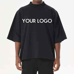 2024 t-shirt uni pour hommes chemise Dtg directe à vêtement impression 300Gsm surdimensionné haute rue porter t-shirt pour hommes hommes Boxy T-Shirts - Product Image 4