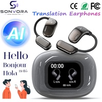 Écouteurs sportifs OEM JM16 améliorés avec traducteur linguistique IA intelligent en ligne, écran tactile couleur et fixation auriculaire