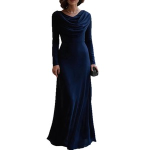 <span class=keywords><strong>Vestido</strong></span> Largo de Manga Larga con Cuello Drapeado para Mujer, Elegante <span class=keywords><strong>Vestido</strong></span> de Noche para <span class=keywords><strong>Fiesta</strong></span> Formal, Tallas S a <span class=keywords><strong>XXL</strong></span>, Varios Colores - Product Image 5