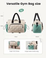 Sac de sport léger en polyester pour femme avec poches pour bouteille d'eau et tapis de yoga, résistant à l'eau, pour les voyages et l'usage quotidien