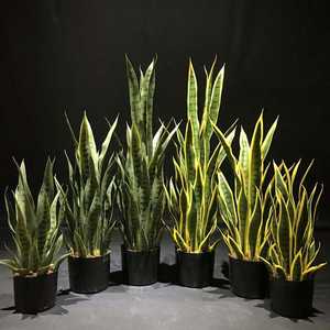 نباتات اصطناعية نبات ثعبان مع خضرة سوداء مزيفة نباتات اصطناعية fagave مثالية في وعاء - Product Image 3