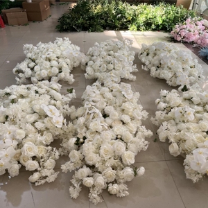 Fila de flores de seda de alta calidad, mezcla de rosas, orquídea colgante, corredor de flores blancas para Arco, decoraciones de boda - Product Image 2