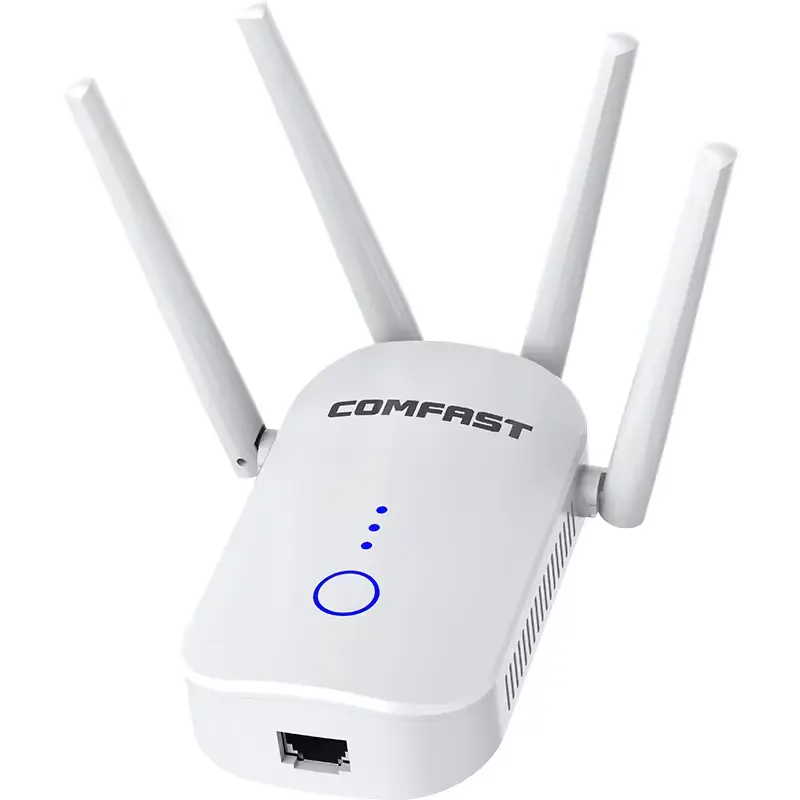 Comfast penguat sinyal wi-fi, Amplifier wi-fi jarak jauh OEM CF-WR758AC penguat sinyal kecepatan tinggi 1200Mbps 2.4GHz 5.8GHz
