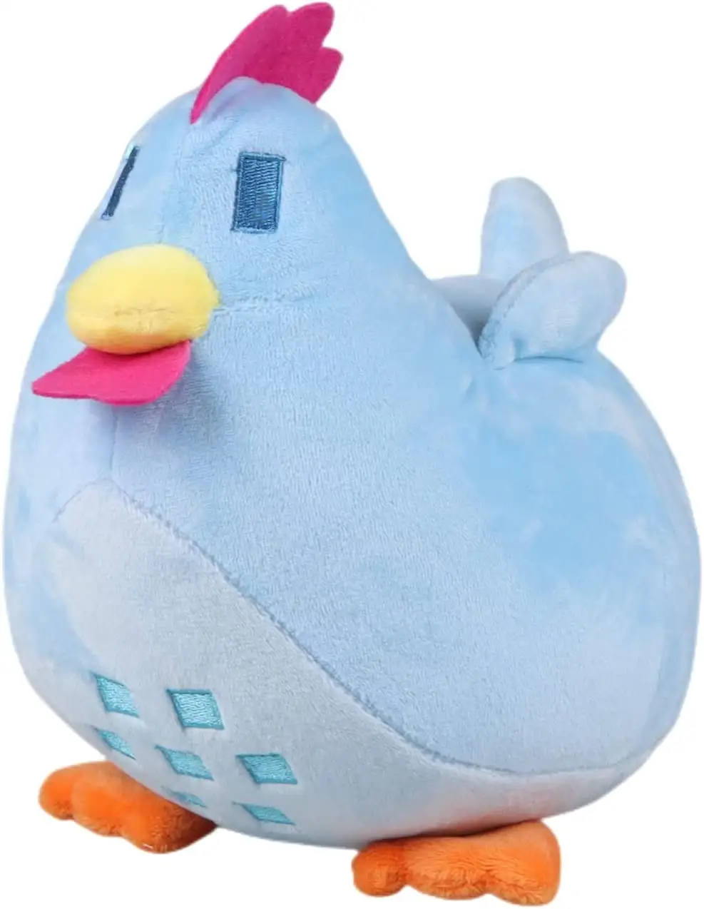 Peluches de pollo del valle para seguidores del juego, peluches suaves de dibujos animados de Plushie, almohada, azul