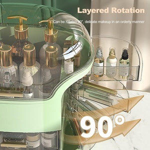 Organisateur de maquillage en plastique imperméable et anti-poussière pour femmes, grande capacité, pour le rangement des cosmétiques, des bijoux et des produits de soin de la peau, vente en gros - Product Image 4