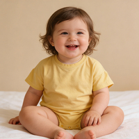 Pyjama bébé nouveau-né en coton doux personnalisé, combinaison à manches courtes, combinaison à bulles, combinaison d'été pour bébé fille et garçon