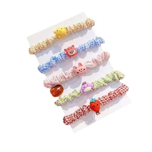 Coleteros de Tela con Dibujos Animados Estilo Coreano, con Cuentas de Goma Suave, Accesorios Casuales para el Cabello, Colores Variados, Hechos a Mano - Product Image 5
