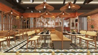 Design d'intérieur de restaurant nordique, ensemble de meubles de café minimaliste, ensemble de table et de chaises sur mesure pour restaurant
