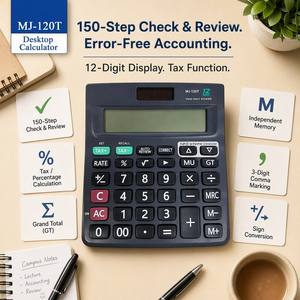 <span class=keywords><strong>Calculadora</strong></span> Básica MJ-120T, Pantalla Grande <span class=keywords><strong>de</strong></span> 12 Dígitos, Doble Alimentación, 100 Pasos, Verificación y Corrección, Porcentaje <span class=keywords><strong>de</strong></span> Impuestos, Raíz Cuadrada, Oficina - Product Image 3