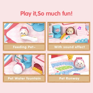 Jouet de maison pour animaux de compagnie à induction magnétique 3D HTL avec son, maison de poupée pour jeu d'imitation, jouet éducatif pour enfants avec lapin et <span class=keywords><strong>hamster</strong></span> - Product Image 3