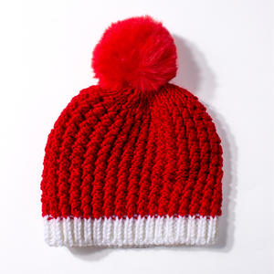 Gorro de Punto Estilo Europeo Americano para Recién Nacido, Lindo Gorro con Pompón, Gorro de Navidad, Cálido para Otoño e Invierno - Product Image 4