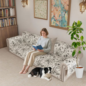 Funda de <span class=keywords><strong>Sofá</strong></span> Floral de 3 Plazas, Antipolvo, Antiderrames, Lavable, Fácil de Colocar, Duradera, para Sala de Estar - Product Image 6