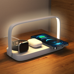2024 producto caliente cargador inalámbrico soporte de carga multifuncional teléfonos móviles auricular reloj dormitorio luz nocturna 15W 3 en 1 Simple - Product Image 1