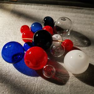 Handmade 180 Degree Round Crystal <strong>Glass</strong> <strong>Beads</strong> Two Holes Hand Blown <strong>Hollow</strong> 180 Degrees Coverage Loose Nature Crystal - Product Image 6