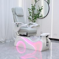 Fauteuil de Salon Commercial Multifonctionnel Électrique Inclinable en Cuir pour Soins des Pieds, Design Moderne et Simple, avec Massage des Pieds et Bain de Pieds pour Extensions de Cils