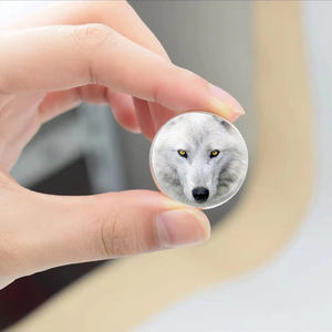 Broche Portrait de <span class=keywords><strong>Loup</strong></span> Réaliste - Épingle de Revers en Verre et Acier Inoxydable pour Événements Thème Faune Sauvage et Stock de Boutiques de Mode - Product Image 5