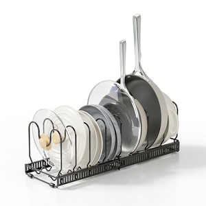 FENGYUE Uitbreidbaar Metalen Pannen- en Pottenrek, Verstelbare Pannen- en Dekselhouder, Keukenkast Opbergruimte, Groothandel OEM ODM - Product Image 1