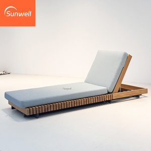 Chaise longue <span class=keywords><strong>de</strong></span> <span class=keywords><strong>jardin</strong></span> réglable en teck pour parc, cour, plage et bord <span class=keywords><strong>de</strong></span> piscine - Product Image 2