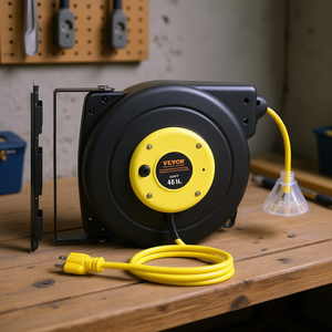 Enrollador de Cable Retráctil Vevor de 45 Pies, 12 AWG, 3C, con 3 Tomas de Corriente para Uso en Talleres - Product Image 2