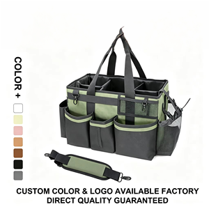 Custom Wholesale Portable Housekeepers Cleaning Tool Organizer <b>Bag</b> Portable Cleaning Caddy Organizer with Foldable <b>Dividers</b> - Product Image 1