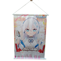 Bonnes ventes conception personnalisée poteau en bois bannière murale suspendue toile unie tissu de défilement mural drapeaux et bannières promotionnels