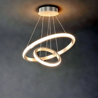 Lustre LED moderne à double anneau entrelacé, intensité variable, pour salle à manger, salon, décoration intérieure