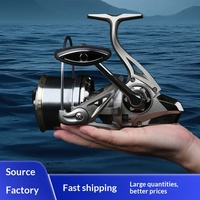 En gros Moulinet de pêche spinning pour gros gibier, Frein max. 25 kg, Robuste, Bobine métallique, 8000-14000, Lancer longue distance, Pêche en surf, Matériel de pêche en eau salée
