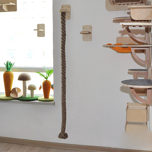 7 jours de plomb mural gain de place 2 niveaux de saut rectangulaires <span class=keywords><strong>arbre</strong></span> à <span class=keywords><strong>chat</strong></span> en contreplaqué de style scandinave avec corde de jute de 2 m * 5 <span class=keywords><strong>cm</strong></span> - Product Image 1