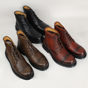 Bottes en cuir véritable pour hommes, à lacets, style football/soccer, chukka, moto, avec caractéristiques souples pour l'été - Product Image 2