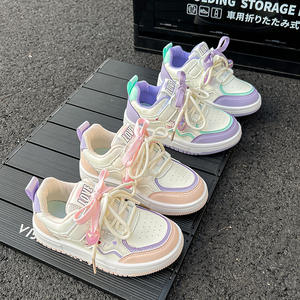 Nouvelles baskets décontractées pour filles et garçons, modèle 2025, en similicuir respirant rose/violet à semelle souple, idéales pour le printemps et l'automne. - Product Image 4