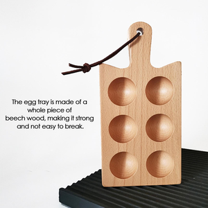 Support de rangement multifonctionnel en bois de haute qualité <span class=keywords><strong>pour</strong></span> 6 œufs, distributeur de comptoir, organisateur d'œufs de poule <span class=keywords><strong>pour</strong></span> réfrigérateur - Product Image 5