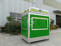 Kiosque alimentaire gourmet de petite taille, conteneur de cuisine exceptionnel avec petites roues, conception personnalisée, kiosque alimentaire entièrement équipé