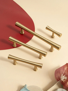 现代简约风格实心黄铜拉手，适用于橱柜、抽屉、衣柜和梳妆台 - Product Image 5