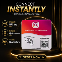 Plaque acrylique NFC Tap & Scan pour avis Instagram et Google – Stimulez les commentaires clients avec code QR pour petites entreprises NFC Google