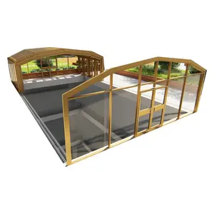 Quadro De Aço Dobrável Pátio Gabinete Sunrooms Vidro Casas De Alumínio Sunroom Kit