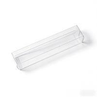 Boîte d'emballage rectangulaire transparente recyclable en PET/PVC sur mesure, impression UV, matériaux recyclés, logo personnalisé pour la pâtisserie et l'artisanat