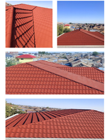 Tuile de toiture en métal revêtue de pierre de type arc, résistante au vent, durable, pour projets de construction résidentielle