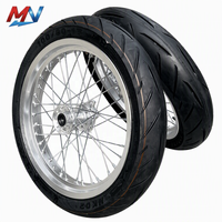 Ensemble roue et pneu Supermoto Surron Ultra Bee 17 pouces argenté, haute performance, pièces de modification CNC pour moto électrique tout-terrain