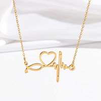 Collier en acier inoxydable plaqué or 18 carats, pendentif esthétique battement de cœur, bijou minimaliste pour usage quotidien, cadeau tendance