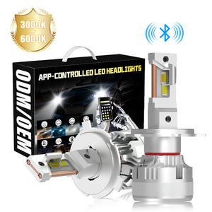 Foco <span class=keywords><strong>Led</strong></span> H4 App <span class=keywords><strong>Bluetooth</strong></span>-gestuurde conversiekit voor autoverlichting Geavanceerd koppelingsaanpassingssysteem voor het licht, koelsysteem, lange levensduur - Product Image 1