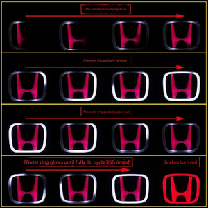 Luci Logo Auto 5D Luminose per Honda <span class=keywords><strong>Civic</strong></span> Accord Fit, Luci Ambientali Anteriori e Posteriori - Product Image 5