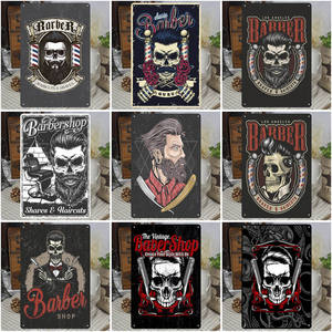 复古金属标志理发店标志发廊理发店墙壁装饰复古金属墙壁艺术海报20x 30厘米理发店锡标志 - Product Image 6