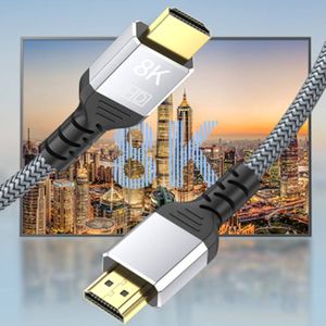 Câble HDTV en alliage d'aluminium tressé haute vitesse mâle-mâle version 2.1 8K 60Hz compatible avec ordinateur <span class=keywords><strong>portable</strong></span>, <span class=keywords><strong>PC</strong></span>, téléviseur, moniteur, projecteur, etc. - Product Image 3