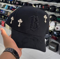 Casquette de baseball originale 2025 en daim à large bord avec applique en strass brodée et logo personnalisé - Chapeau G5 Gorra Barbas