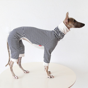 Manteau à quatre pattes Petstyle à rayures et motifs de dessins animés pour Chiens Italiens et Whippets – Vêtements pour animaux toutes saisons - Product Image 1