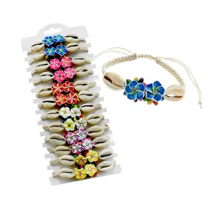 Cowrie Vỏ Vòng Đeo Tay Bãi Biển Đồ Trang Sức Với Màu Sắc Hạt Gỗ Bohemian Vỏ Biển Hợp Thời Trang Vòng Đeo Tay Cho Quà Tặng