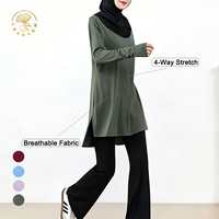 Nouvelle collection de vêtements modestes de luxe pour femmes, style ethnique turc, arabe, Dubaï, comprenant tuniques et joggers, pour le sport et le quotidien, par un fournisseur de créateurs.