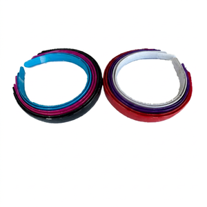 Fascia per capelli moderna minimalista in plastica Mnj, fascia per capelli nera da 2,5 cm con buona elasticità per donna, 12 pezzi - Product Image 1