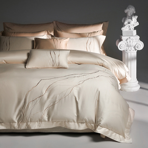 Bộ ga trải giường bốn món cao cấp phong cách mới 700TC, chất liệu cotton Ai Cập, họa tiết đá cẩm thạch sang trọng, bán buôn từ nhà máy - Product Image 3